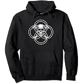 Skull with Interlocking Circles and Crossbones Pullover Hoodie