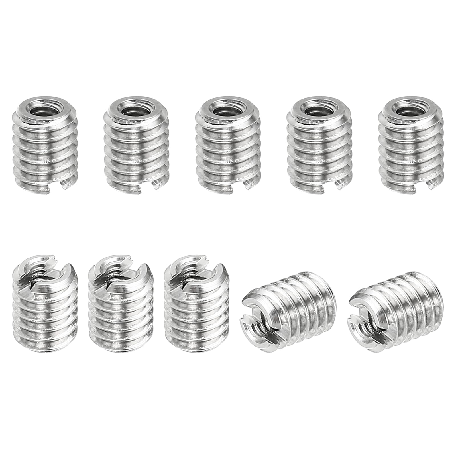 PATIKIL Thread Adapters Sleeve Reducing Nut, 10 Pcs M4*0.7 Male to M2*0.4 Female Repairing Insert Nut Screw Reducer Conversion Stainless Steel Fastener 5mm