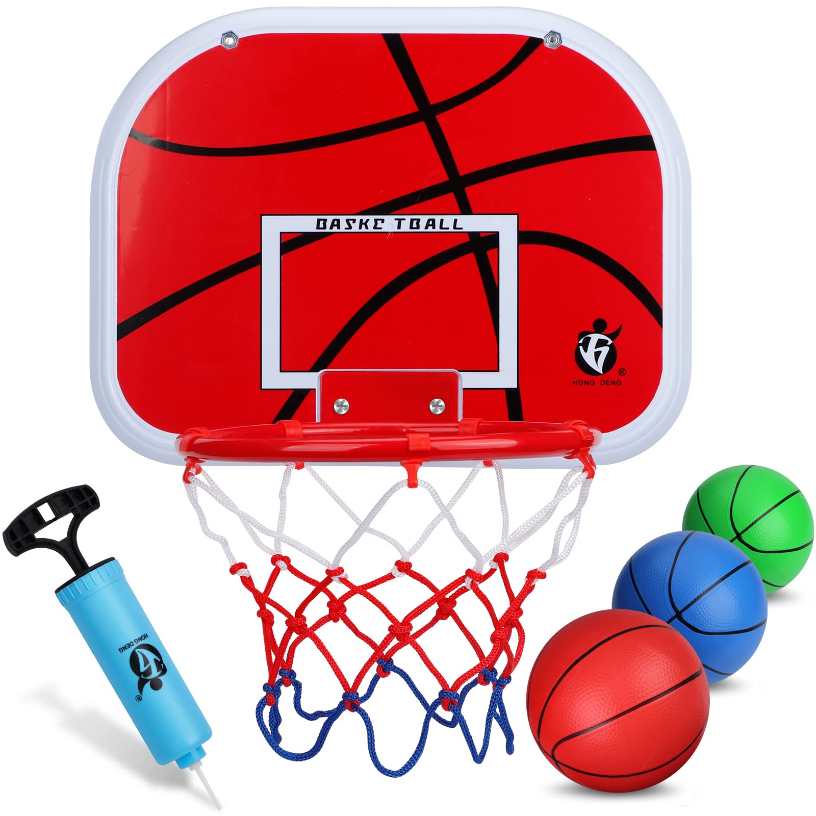 Mini Basketball Hoop for Kids & Adults - Over The Door, Room Basketball Hoop with 3 Rubber Balls - Sport Party Favors for Boys & Girls