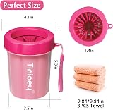Tinioey Dog Paw Cleaner for Medium Dogs with 3 Towels | Silicone Clean Cup view 5