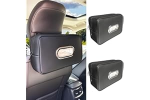 Noaman Upgraded Large Car Tissue Holder Premium PU Leather Tissues Box Cover Backseat Rectangular Napkin Holder for Car Fits 