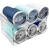 Spaclear 2 Pack Water Bottle Organizer, Stackable Kitchen Pantry Storage Shelf, Plastic Water Bottle Holder for Cabinet and Fridge Organization