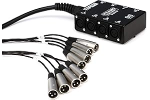 Hosa SH-8X0-50 Pro-Conex Little Bro' Sub Snake, Hosa 8 x XLR Sends and No Returns, 50 Feet