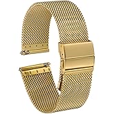 HARFINGTON Stainless Steel Mesh Watch Band Quick Release Metal Watch Strap Adjustable Replacement Bands for Men Women