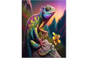 VeGuude Diamond Painting Kits for Adults, Colorful Lizard 5D Diamond Art Kits for Beginner DIY Full Drill Diamond Dots Crystal Craft Kits for Home Wall Decor Gifts 11.8x15.7 inch