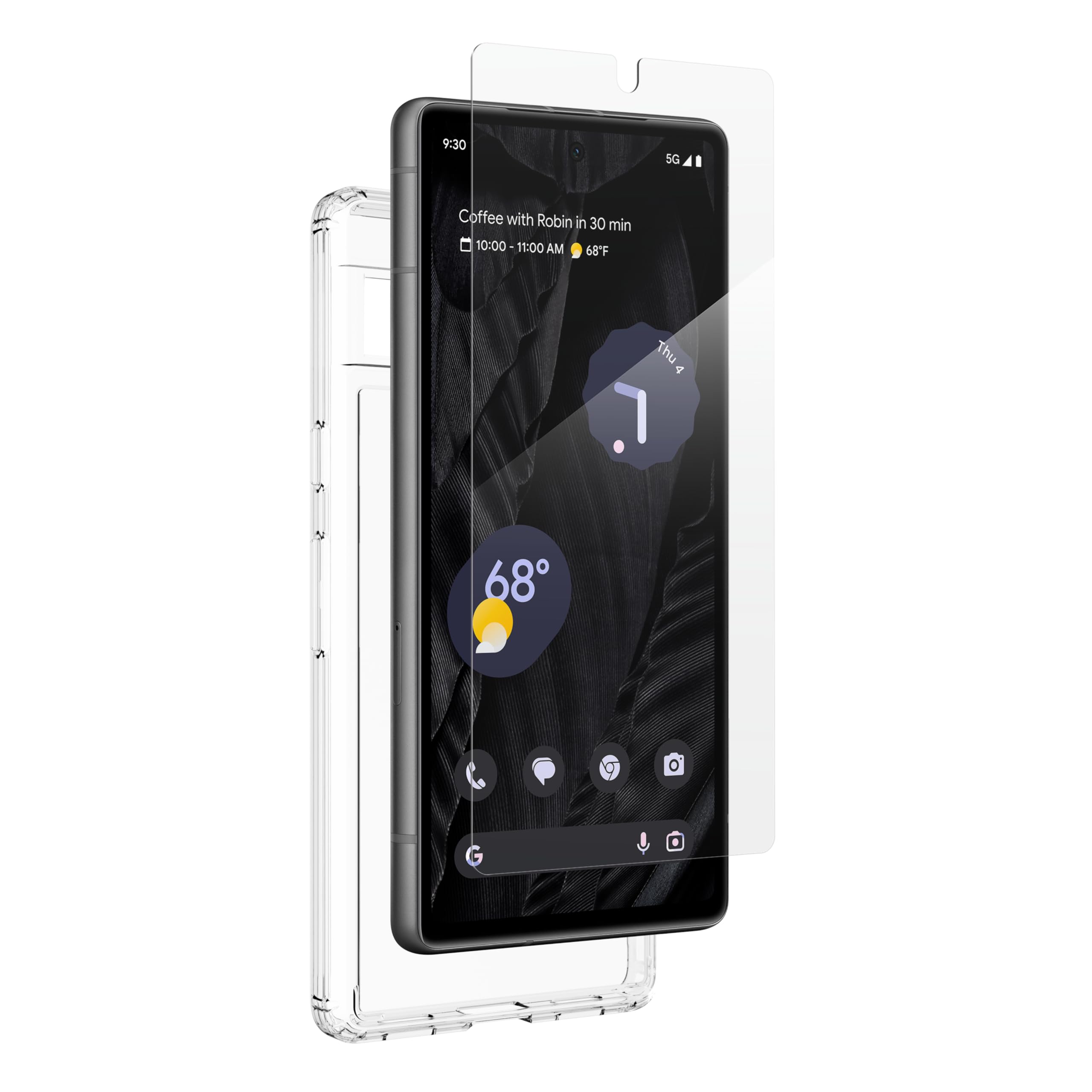 ZAGG Defence Google Pixel 7a Screen Protector & Case Bundle, Impact Protection, Scratch Resistant, Smudgeproof, Clear