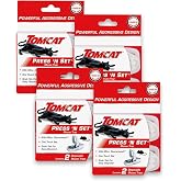 Tomcat Press 'N Set Mouse Trap, 8 Traps | Spring-Loaded Plastic Mouse Traps with No-Touch Grab Tab for Indoor or Outdoor Use, 4 Packages of 2 Traps