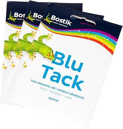 [Pack of 3] Bostik Blu Tack 48g Packs Reusable Adhesive White NTAYDZSW