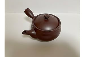 Japanese Banko-yaki (ware) Ceramic Left-Handed Teapot Kyusu 5.3 Inches in Diameter H3.35 Inches 11.8 Fluid Ounces, Shidei pur