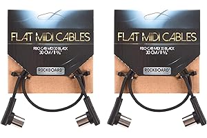 RockGear Midi Cable, 30cm / 11.81" Black 2 Pack Bundle
