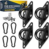 XIEKRAB Heavy Duty Hammock Hooks Hanging Kit, Hook and Eye Pad Eye Hook Set with M10 304 Stainless Steel Eye Hooks, Snap Hooks and Screws for Wall or Ceiling Mount, Indoor & Outdoor