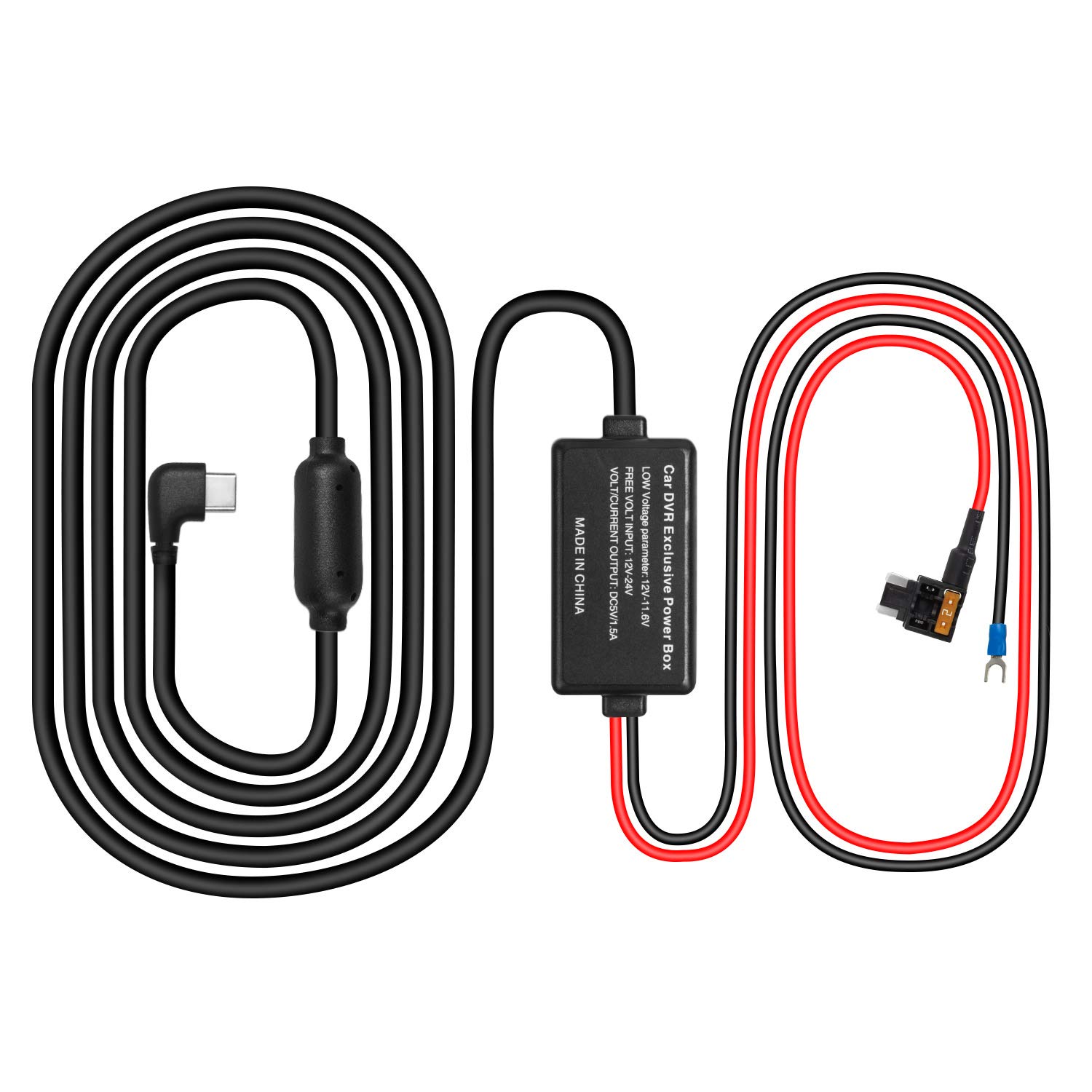 AUTO-VOX 2A Car Camera Hardwire kit-Low Profile Mini Fuse Type-C USB Port 12V-5A For Dash Cam V5