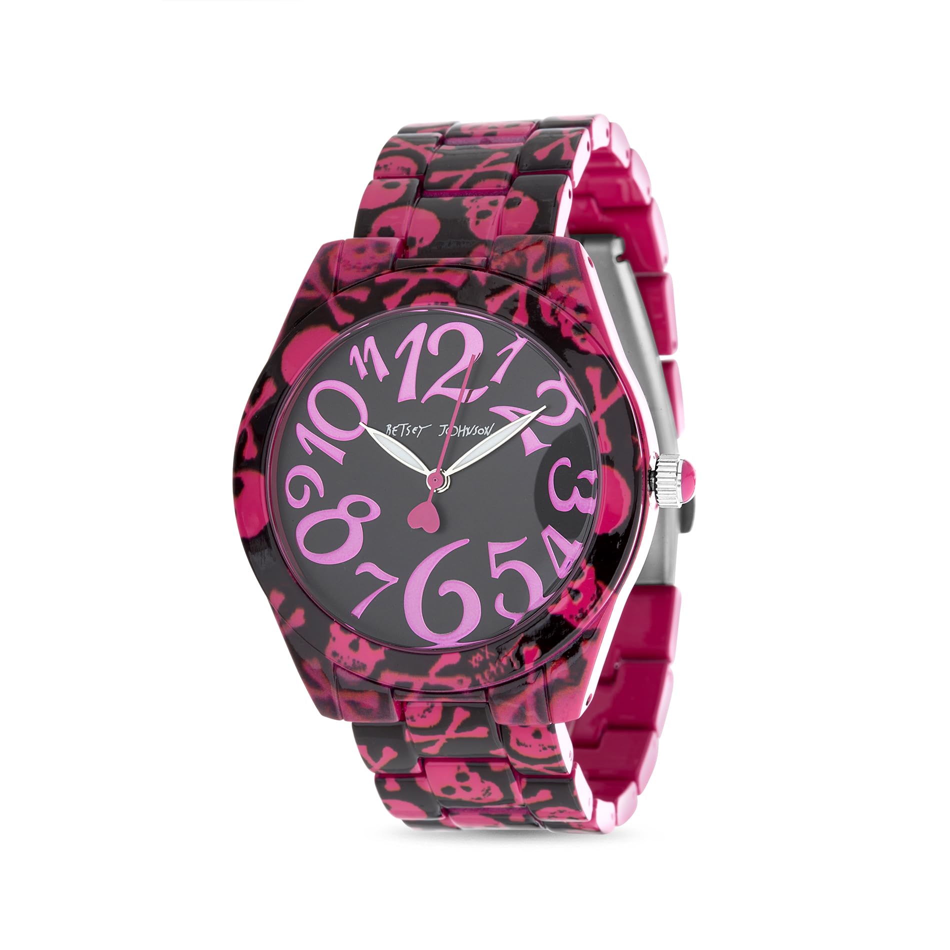 Betsey Johnson Black and Hot Pink Skull Motif Women\'s Watch Betsey Johnson Sugar Skull Case Watch - New | Mercari main image 2