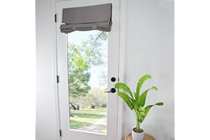 WdFour French Door Curtain, Window Blackout Curtain, Suitable for Front Doors, Side Doors, Door and Window Covers with Insulation and Thermal Insulation Functions. (25W x 70L Inch Dark Gray, 1 Panel)