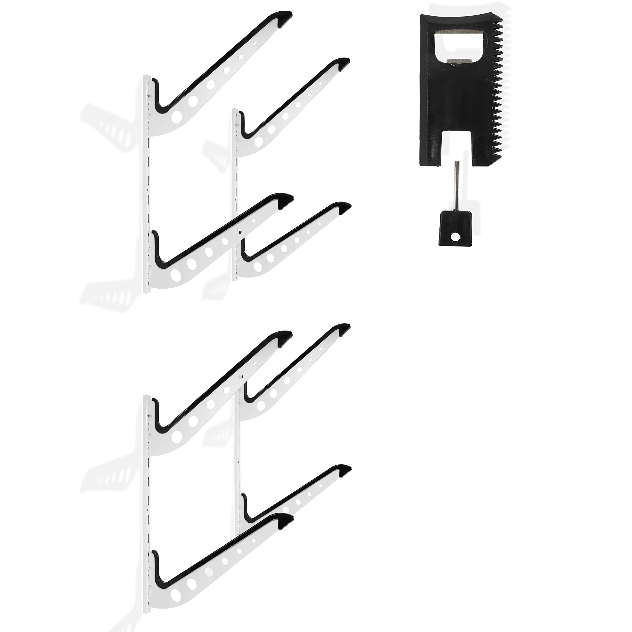 Katai - Surfboard Wall Mount Rack – Adjustable Storage for Surfboards SUP Wakeboards Snowboards & Longboards, Wall Hanger for Garage, Comb Tool