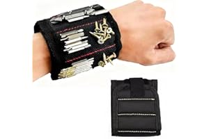 Magnetic Wristband Tool Holder - Adjustable Strap with Strong Magnets for Screws, Nails, Drill Bits. Ideal DIY Gifts for Men 
