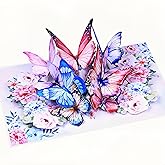 Steelhill Greeting Cards with Envelopes, Pop-up Style,Butterfly Card for Mother's Day Valentines Day birthday Thinking of You Card for Wife,Girlfriend (Cute Butterflies)