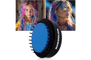 BADCOLOR Blue Hair Temporary Hair Dye Comb For Girls Kids Adults, Washable Hair Chalk Makeup For Halloween Christmas Birthday Cosplay Festival (Blue)