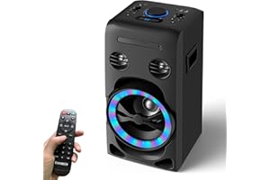 TIAMBOY Home Stereo System Bluetooth Party Speaker - Floorstanding Speakers Support CD Player/Bluetooth/FM Radio, USB/AUX Input, RCA Output, Karaoke MIC Ports* 2