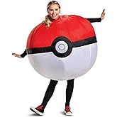 Disguise Pokemon Poke Ball Inflatable Costume, Red & White, Adult Size