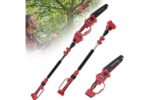 Brushless 8 inch Pole Saw & Mini Chainsaw Compatible with Milwaukee 18V Battery(Tool Only), Cordless Tree Trimmer with Extens