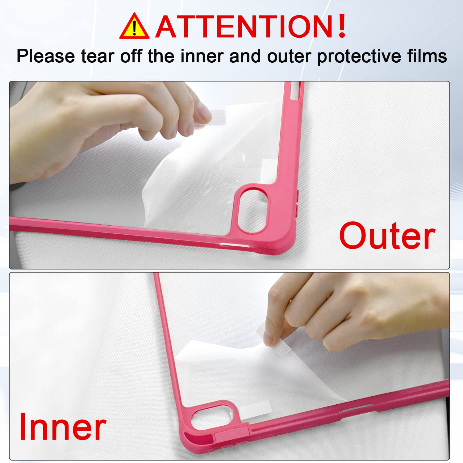 OKP Case for iPad 11th Generation 11-inch (A16) 2025, for 10.9'' iPad 10th Gen 2022, Slim Lightweight iPad 11/10 th Gen Protective Cover with Trifold Stand, Auto Wake/Sleep, Clear PC Back Shell, Pink