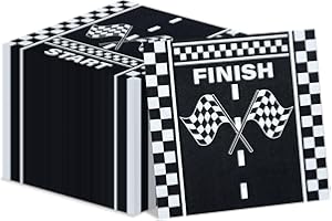 PIXHOTUL 100 Pcs Racing Car Napkins, Racing Car Birthday Party Decorations Race Car Checkered Flag Party Napkins Paper Lunch Napkins for Two Fast Birthday Fast One Birthday Baby Race Car Theme Party
