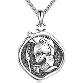 YFN Greek God Necklace Sterling Silver Greek Protector Pendant Religious Jewelry Gifts for Women Men