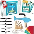 Rubber Band Helicopter Kit – Build 30 DIY Propeller-Powered Helicopters, Complete STEM Project for Kids with Instructions