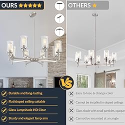 LIGHTDAMY Brushed Nickel Chandeliers for Dining