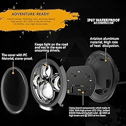 SUNPIE 7 inch Black Head light Compatible with