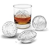 Tovolo Sports Ball Ice Molds (Set of 4) - Football, Golf, Baseball, & Basketball / Slow-Melting, Leak-Free, Reusable, & BPA-F