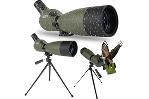 BOSTRON 25-75x70 HD Spotting Scope with BAK4 Prism FMC Lens,IPX7 Floating Fully Fogproof Waterproof Spotting Scopes for Target Shooting Birding Wildlife Viewing Hiking,Tripod Phone Adapter Carrying Bag(Green)