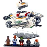 Brickcessories Display Stand Compatible with LEGO Star Wars 75357 Ghost and Phantom II &ndash; Angled Flight Display with Minifigure Base &ndash; Set Not Included