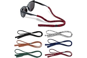HALF CRESCEN Glasses Strap (Pack of 6) Glasses Holder, Soft Elastic Nylon Sunglass Strap for Men Women