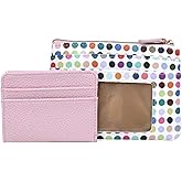 Julia Buxton Colorful Polka Dot Vegan Leather Lg. ID Coin Case Polka Dot