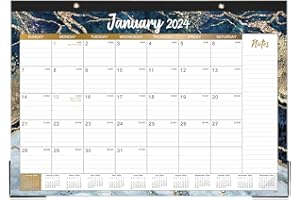 YOUTHAMAZING 2024 Desk Calendar – Jan 2024 – Dec 2024, 12 Months Large Monthly Desk Calendar 2024, 17" x 12", Desk Pad, Ruled Blocks, To-do List & Notes, Tear Off, Best Desk/Wall Calendar, Gorgeous Marble Designs
