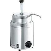 Server Products Topping Warmer with Pump, Dispenses Condiments Sauces and Toppings, 3 Quart, Stainless Steel, 82060