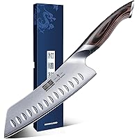 HOSHANHO 7 Inch Japanese Chef Knife, Ultra Sharp High Carbon Stainless Steel Kitchen Knife, Professional Santoku Knives with 