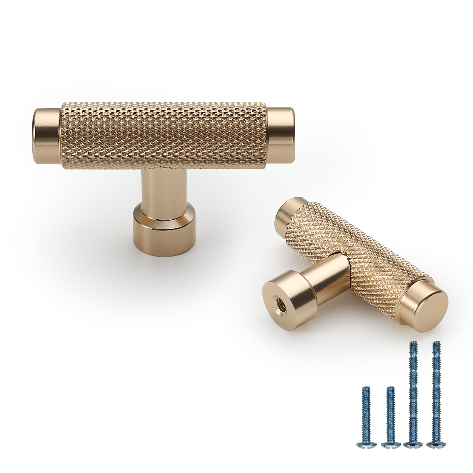 Photo 1 of ROMATEE 10 Pack Brushed Brass Cabinet Knobs - Brushed Gold Drawer Knobs for Kitchen, Dresser, Cabinets and Drawers - T Bar Style