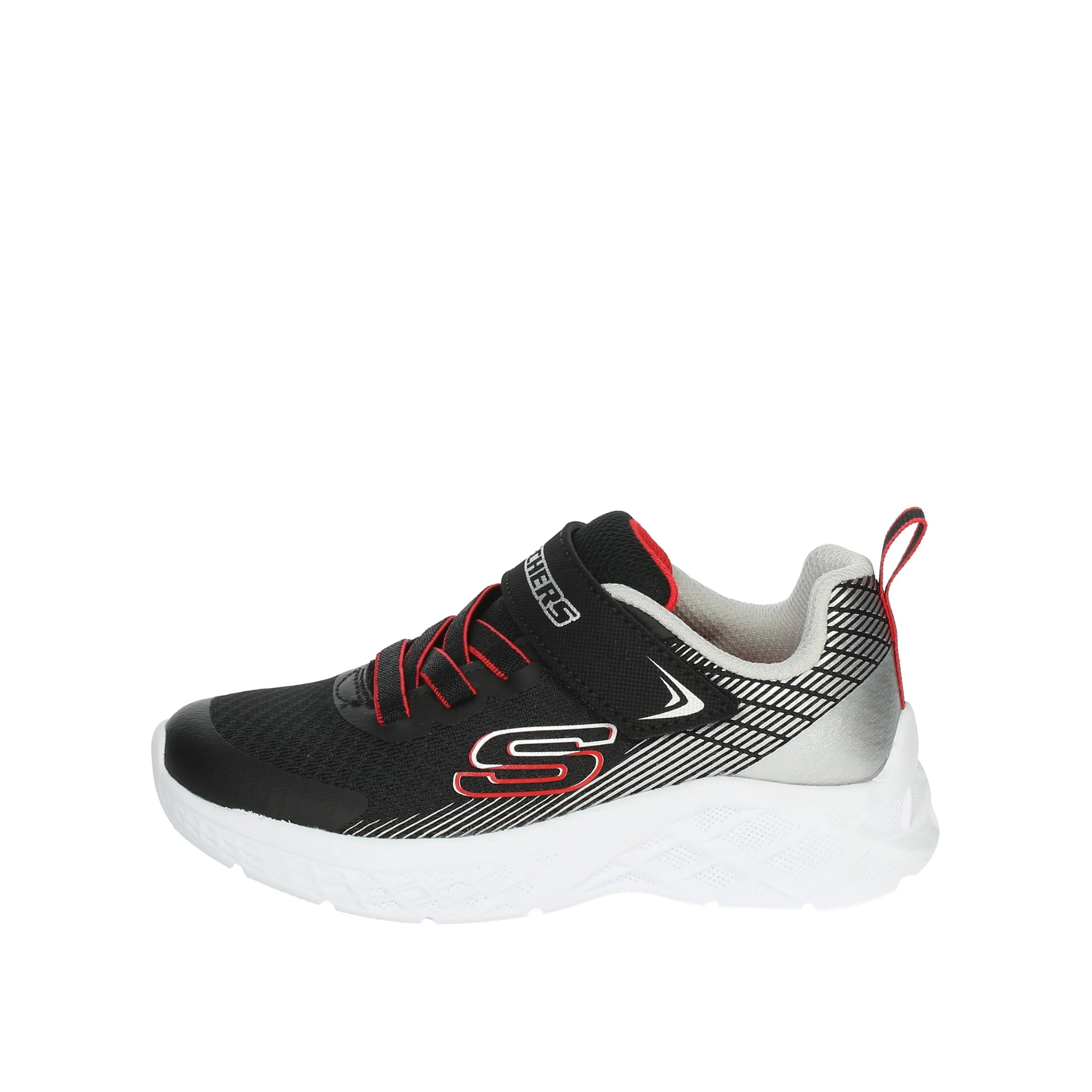 Skechers Kids Boys Microspec Ii Sneaker, Black/Silver, 10.5 Little Kid Image Skechers Kids Boys Microspec Ii Sneaker, Black/Silver, 10.5 Little Kid Image