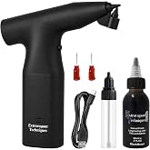 Non Clog Barber Airbrush Gun with Semi Permanent Hair Dye Kit Black Brown Combo