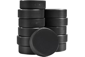 OMYOPY Ice Hockey Pucks with Reusable Mesh Bag, Rubber Street Hockey Puck Balls for Practicing and Classic Training, Diameter 3", Thickness 1", 6 oz, Official Regulation, Black