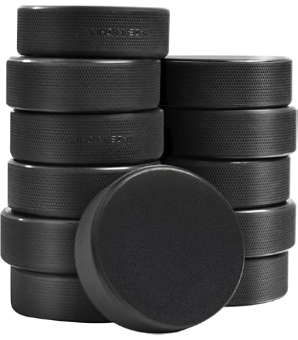 6 Pack Ice Hockey Pucks With Reusable Mesh Bag Rubber Street