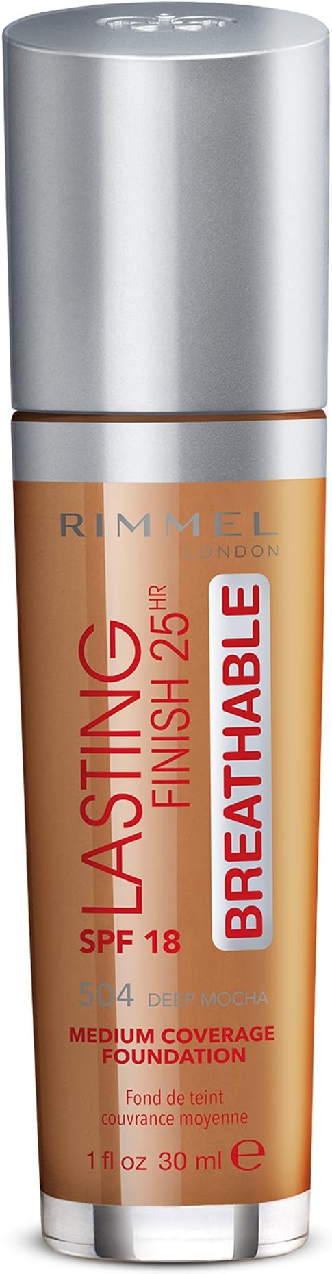 Rimmel London Lasting Finish Breathable Foundation SPF 20 Shade 504 Deep Mocha