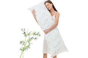 Primesoft Full Body Pillow with Removable Pillowcase for Adults,（Memory Foam Filling）（Long Pillow for Side Sleepers） （Fluffy and Firm）（Adjustable Filling）（20×54 Inch，White）