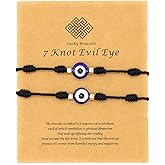 Jasimkiss Evil Eye 7 Knot Lucky Bracelets Adjustable Red String Amulet for Women Men