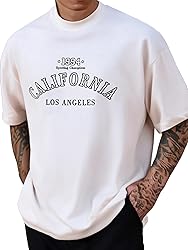 GORGLITTER Men's Crewneck T Shirt Letter Graphic