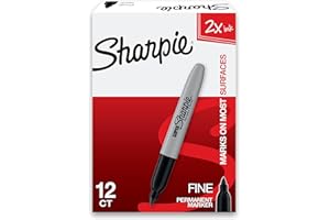Sharpie Super Permanent Markers, Fine Point, Black, 12 Count