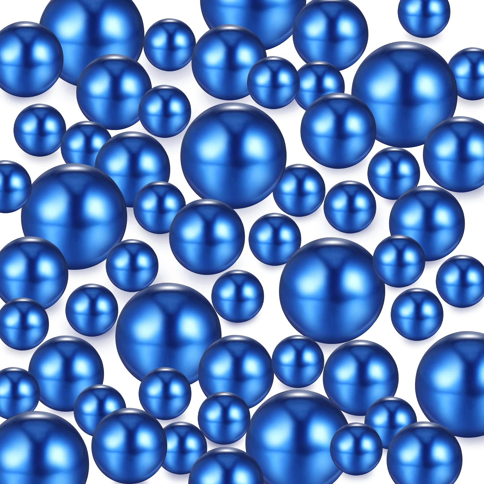 TYEQWT 150Pcs Blue Floating Pearls, Faux Pearl Beads, ABS Material, Round Shape, 8/14/20mm — image 1